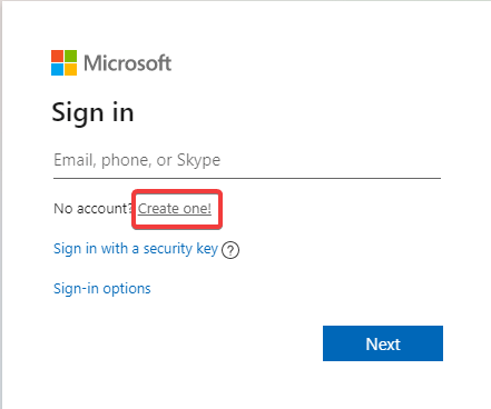 Create a Microsoft Account