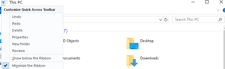 Customize Quick Access Toolbar