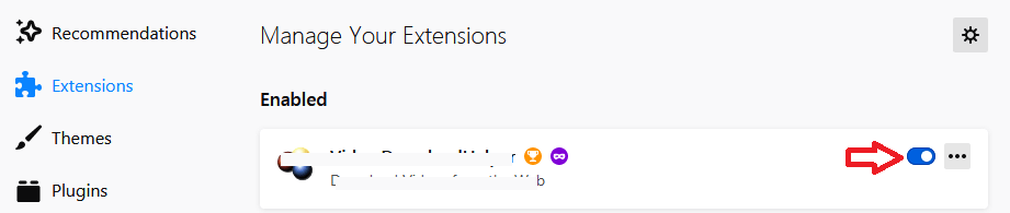 Disable Extension From Firefox