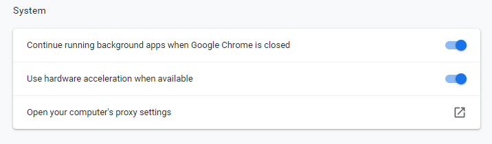 Disable Hardware Acceleration from chrome