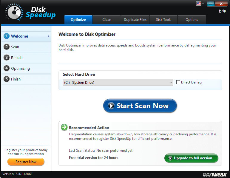 Disk Speedup console