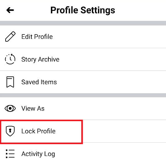 Lock Profile on Facebook
