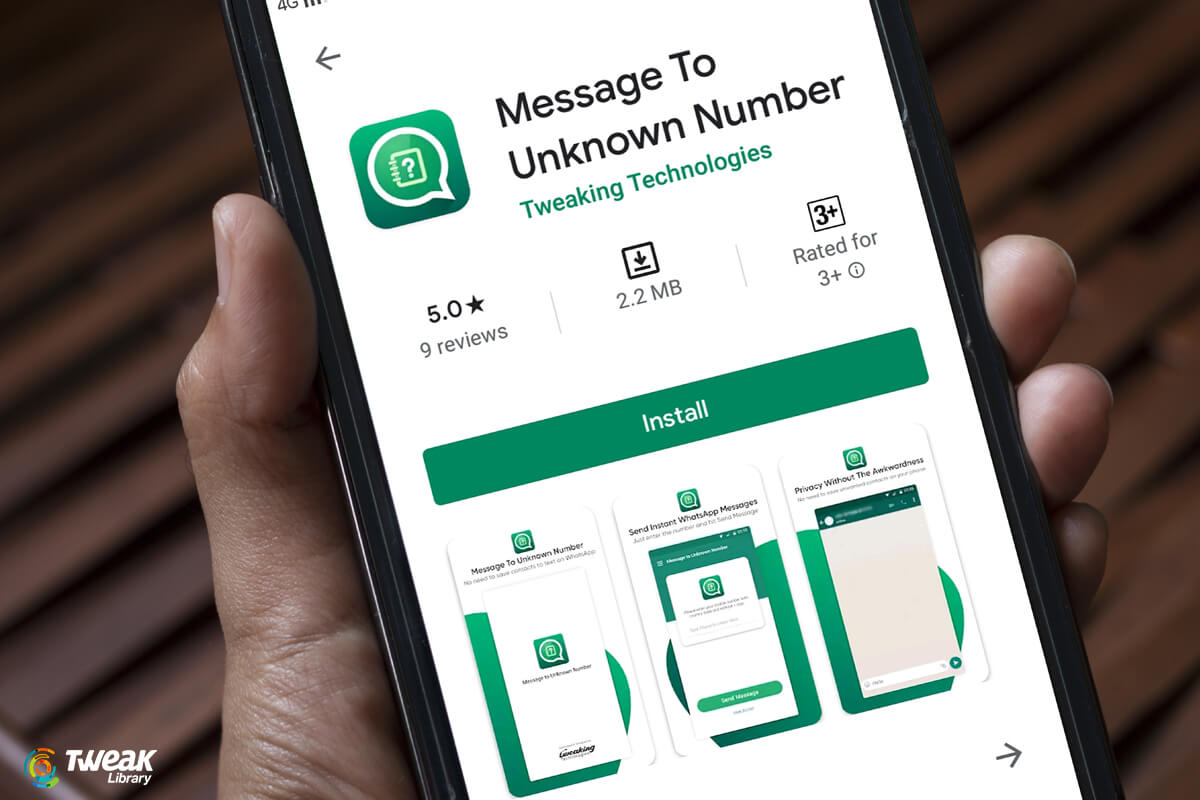 Message to Unknown Number App