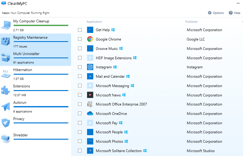 Multi Uninstaller on CleanMyPC