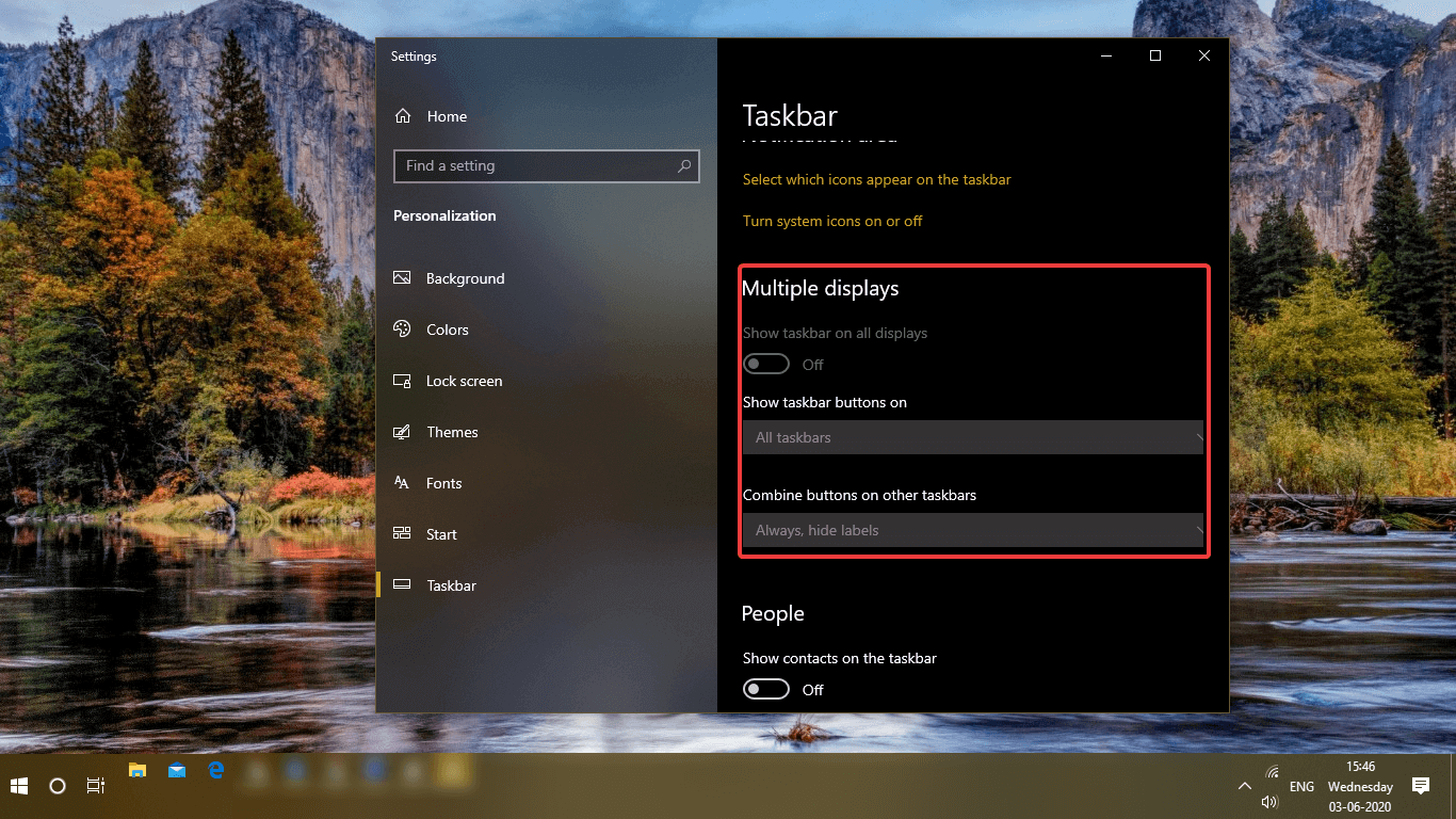 Show taskbar on Multiple Display