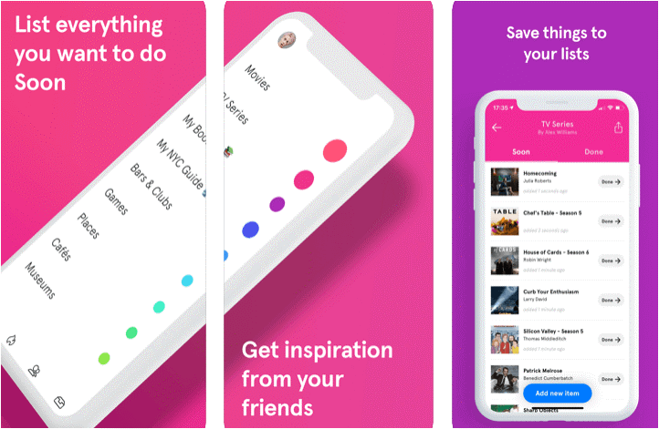 Soon- Everyday Bucket List - Entertainment Apps