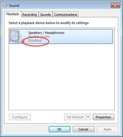 Sound disable