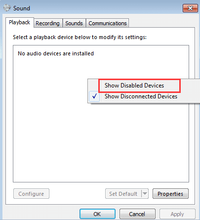 Sound not working