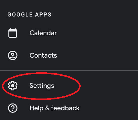Tap on Gmail app setting