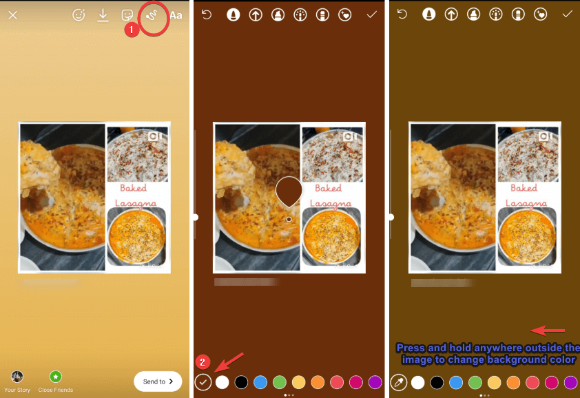 Use Color Picker Tool To Change The Background Color Of Instagram Story