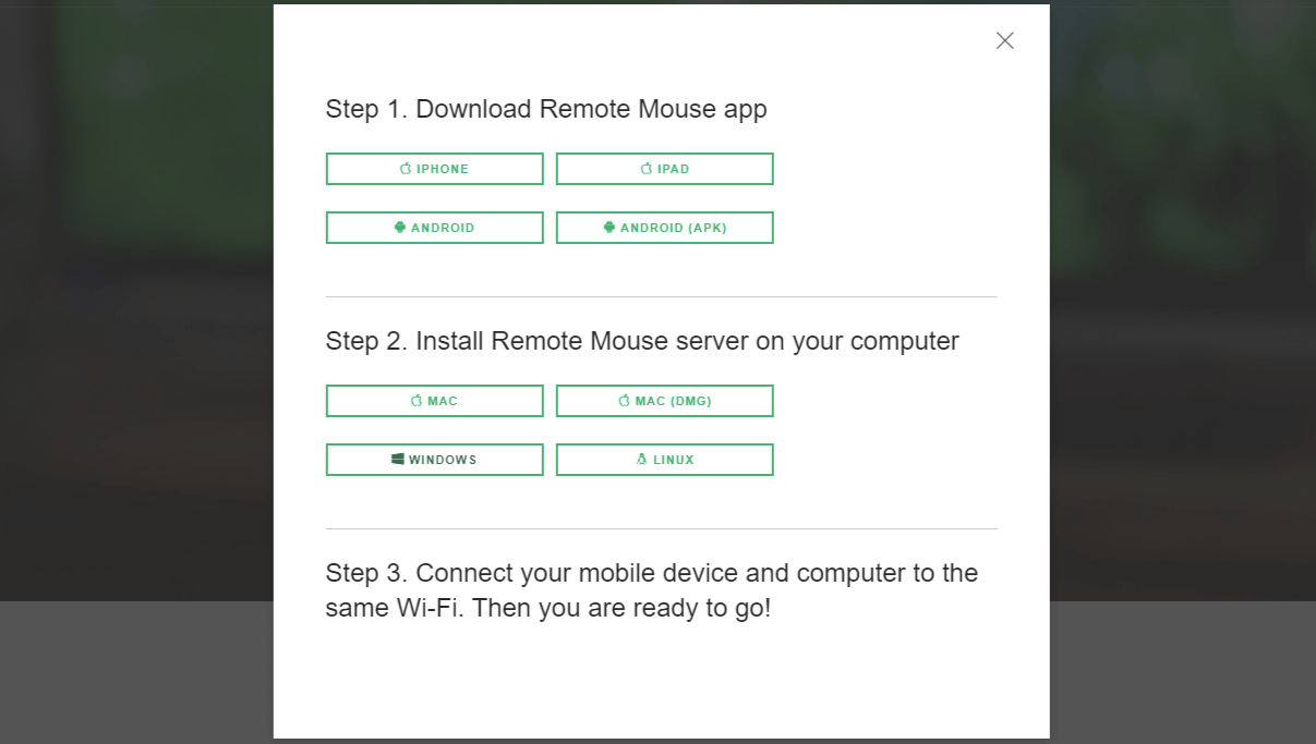 Use phone as mouse