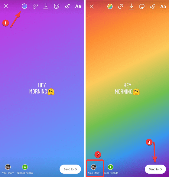 choose the background color on Instagram