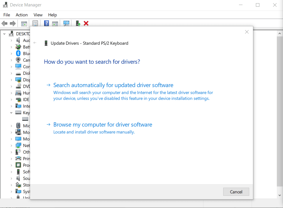 ctrl key not working in windows 10