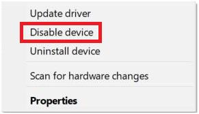 disable device