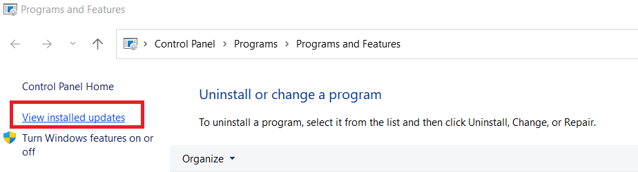 view-installed-updates