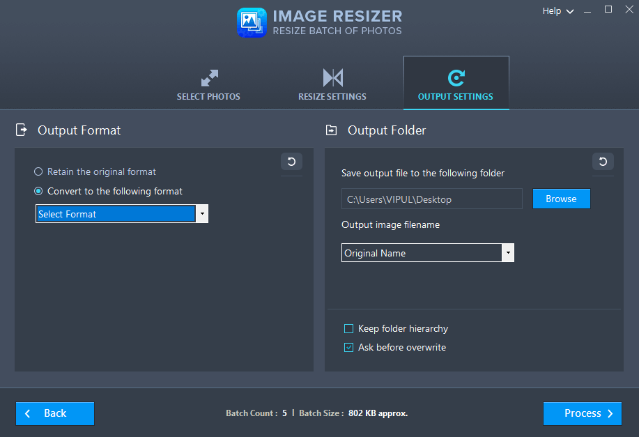 Change image size