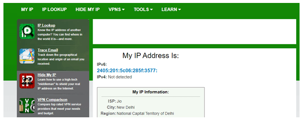 Finding the IP address