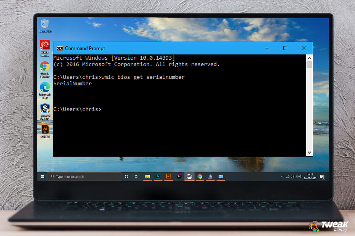 How to find Computer serial number on windows 10