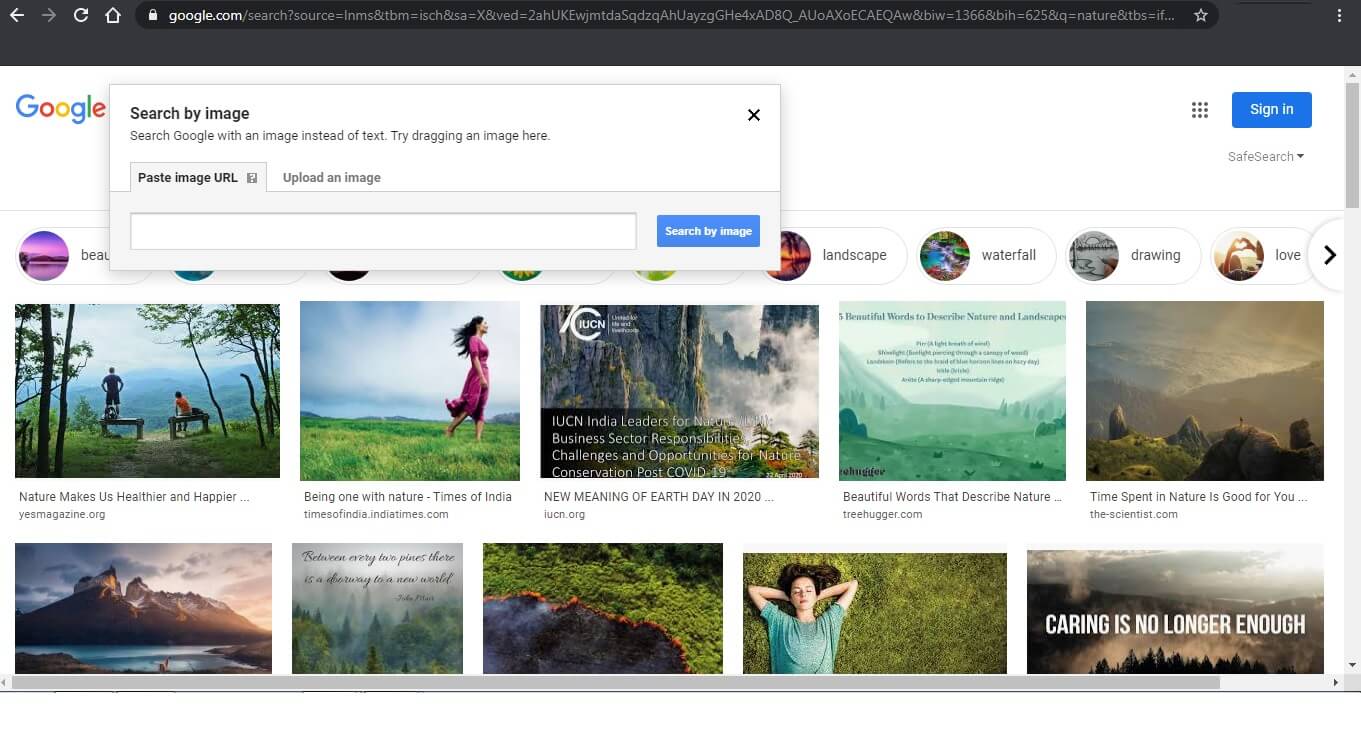 How to use image file to search in Google images