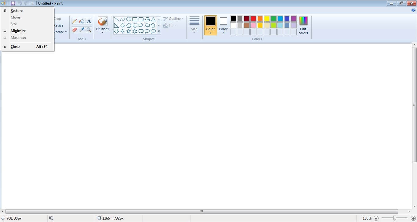 MS Paint keyboard shortcut