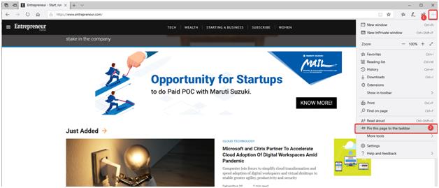 Pin Web Page To Windows 10 Start Menu