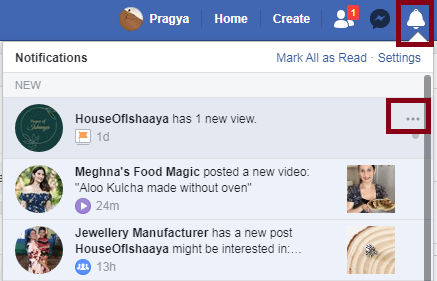 Three dots of notifications