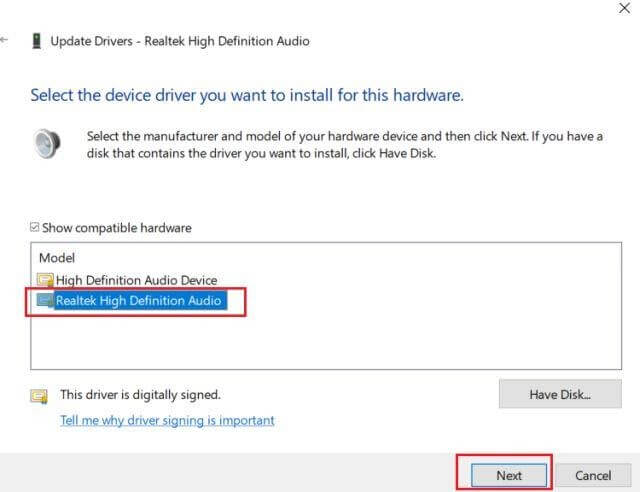 downloaded driver