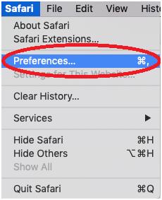 set safari preferences