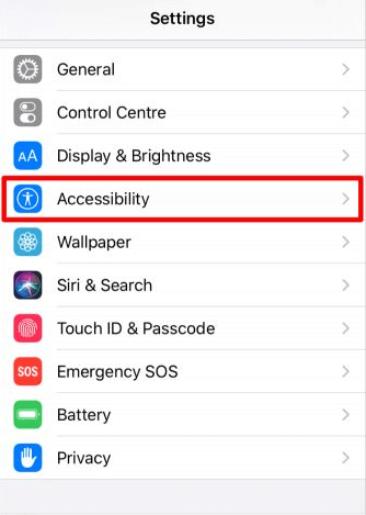 Accessibility - Settings on iPhone