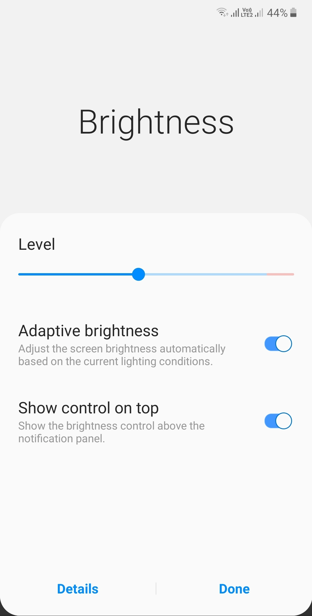 Adaptive Brightness Option