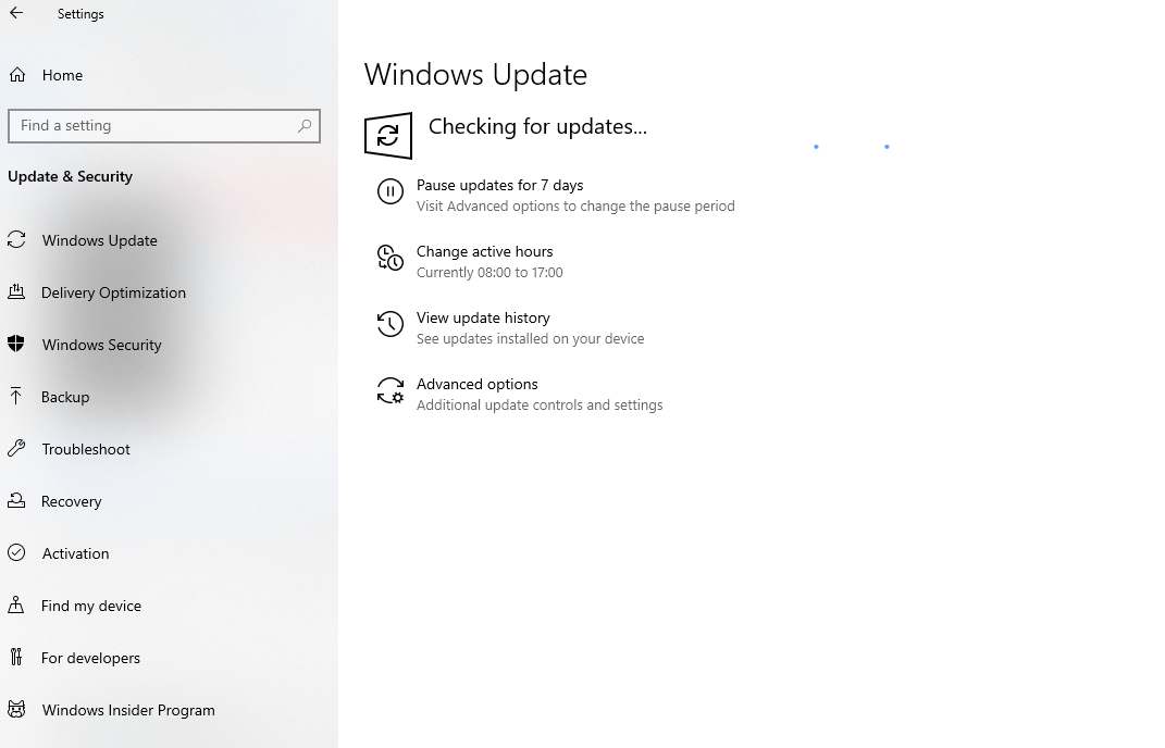 Check for Windows 10 Update