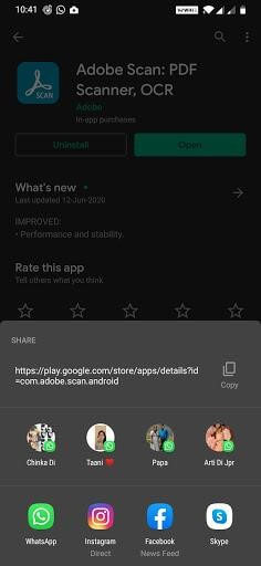 Click on Share button