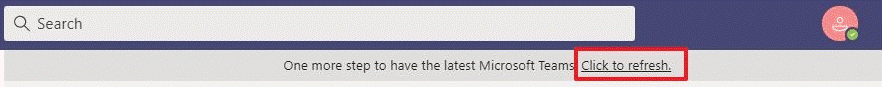Click to Referesh on Microsoft Teams