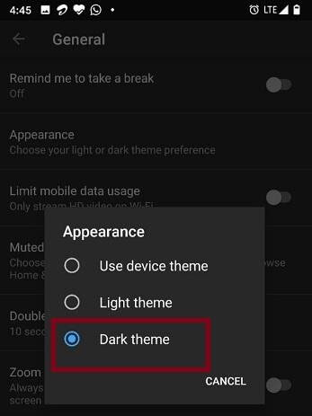Enable Dark mode