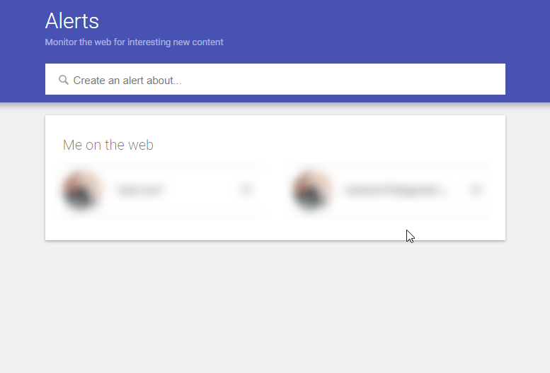 Google Alerts page