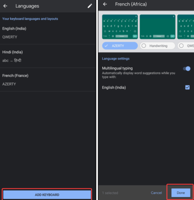 Language typing