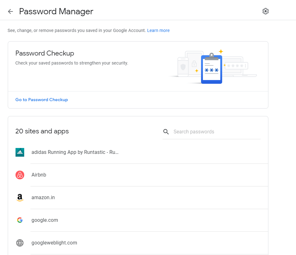 Password Manager - Password Checkup