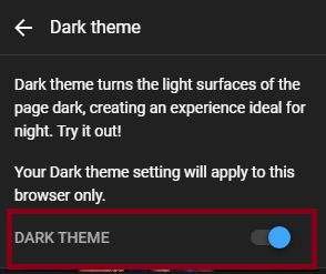 YouTube Dark theme