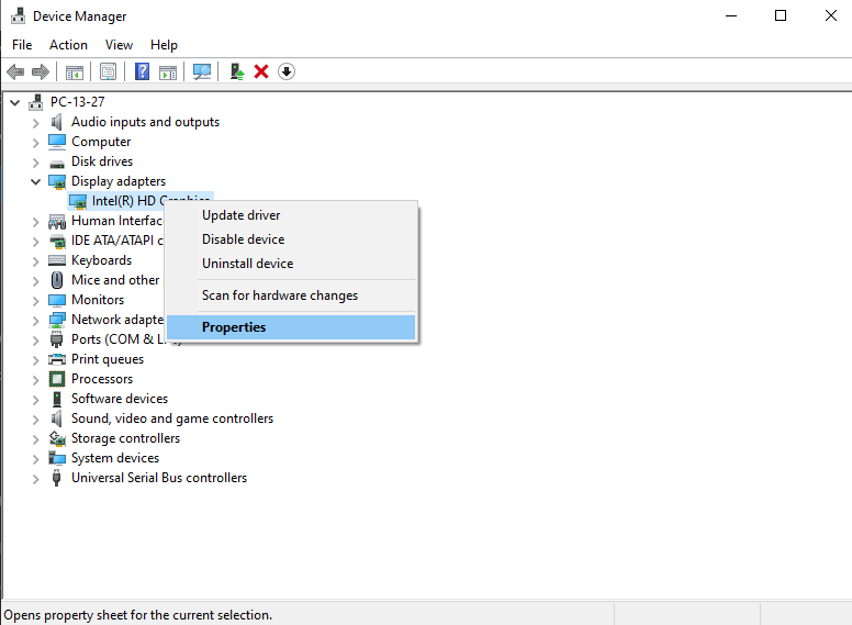 driver properties