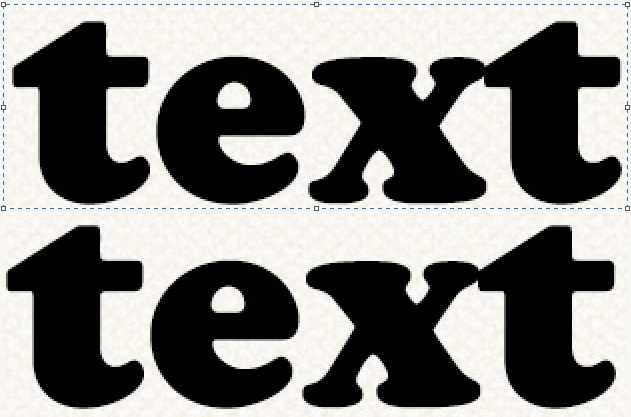 text selected
