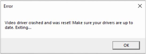 video driver error
