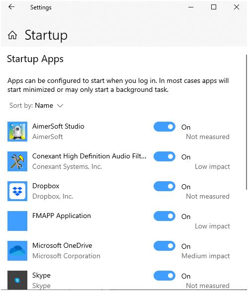 windows startup apps