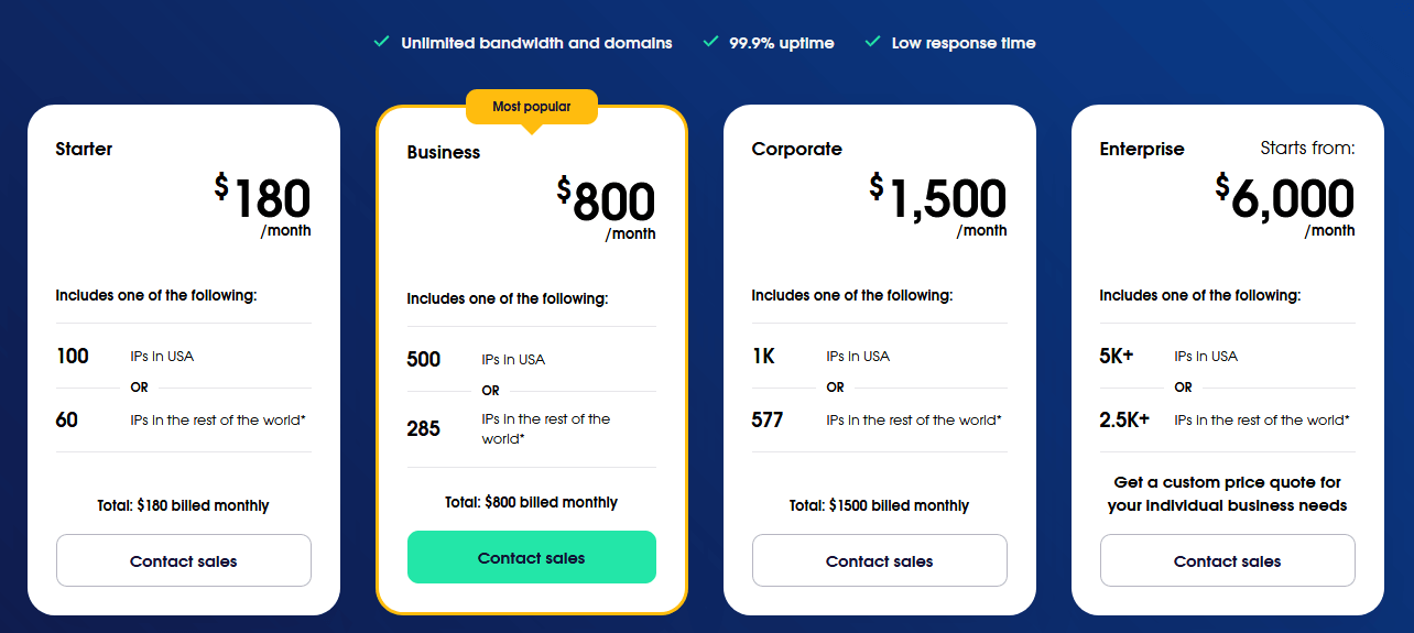 Oxylabs allows unlimited bandwidth