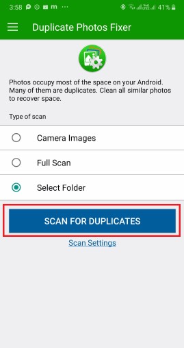 Scan for duplicates