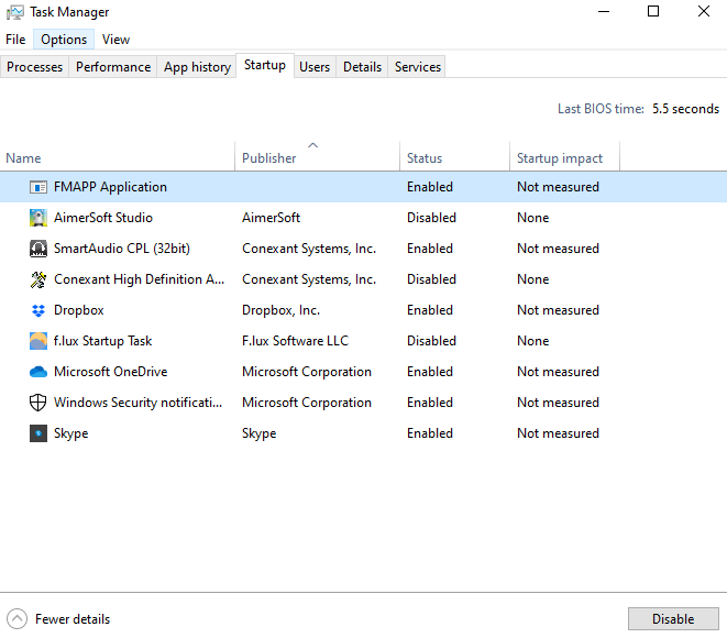 Startup Program - task Manager