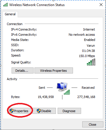 Wireless Network Connection Status