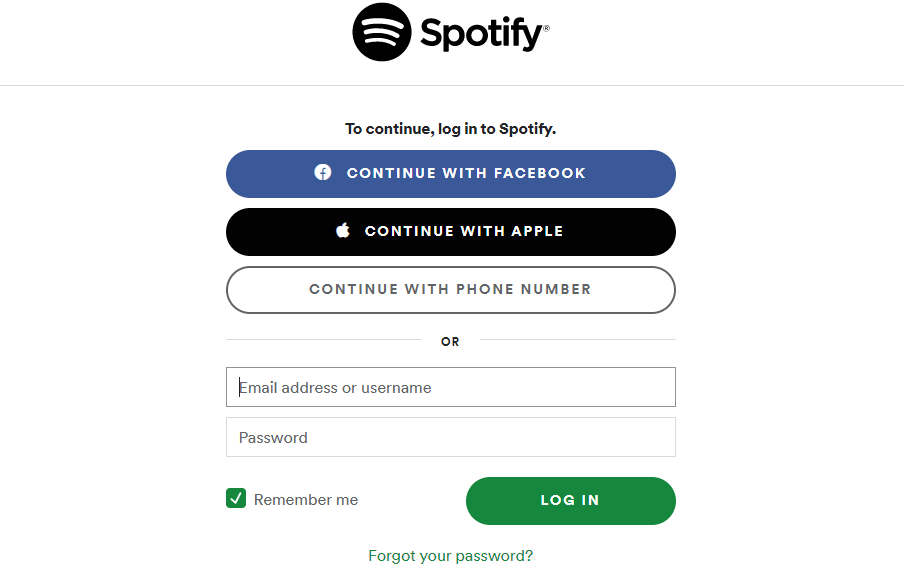 change spotify password