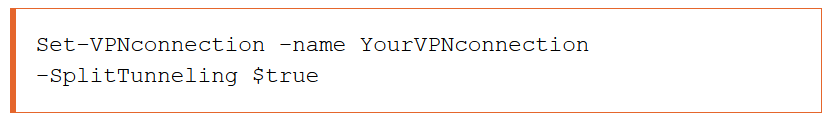 enable VPN Split