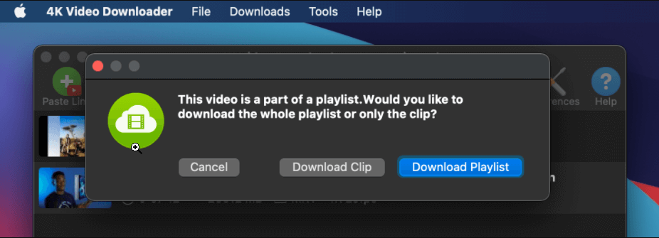 Download playlist - 4k Video Downloader