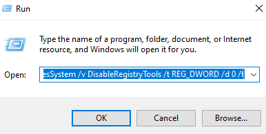 Enable Regedit manually